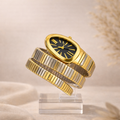 Two-Tone Serpentine Snake Watch – Black