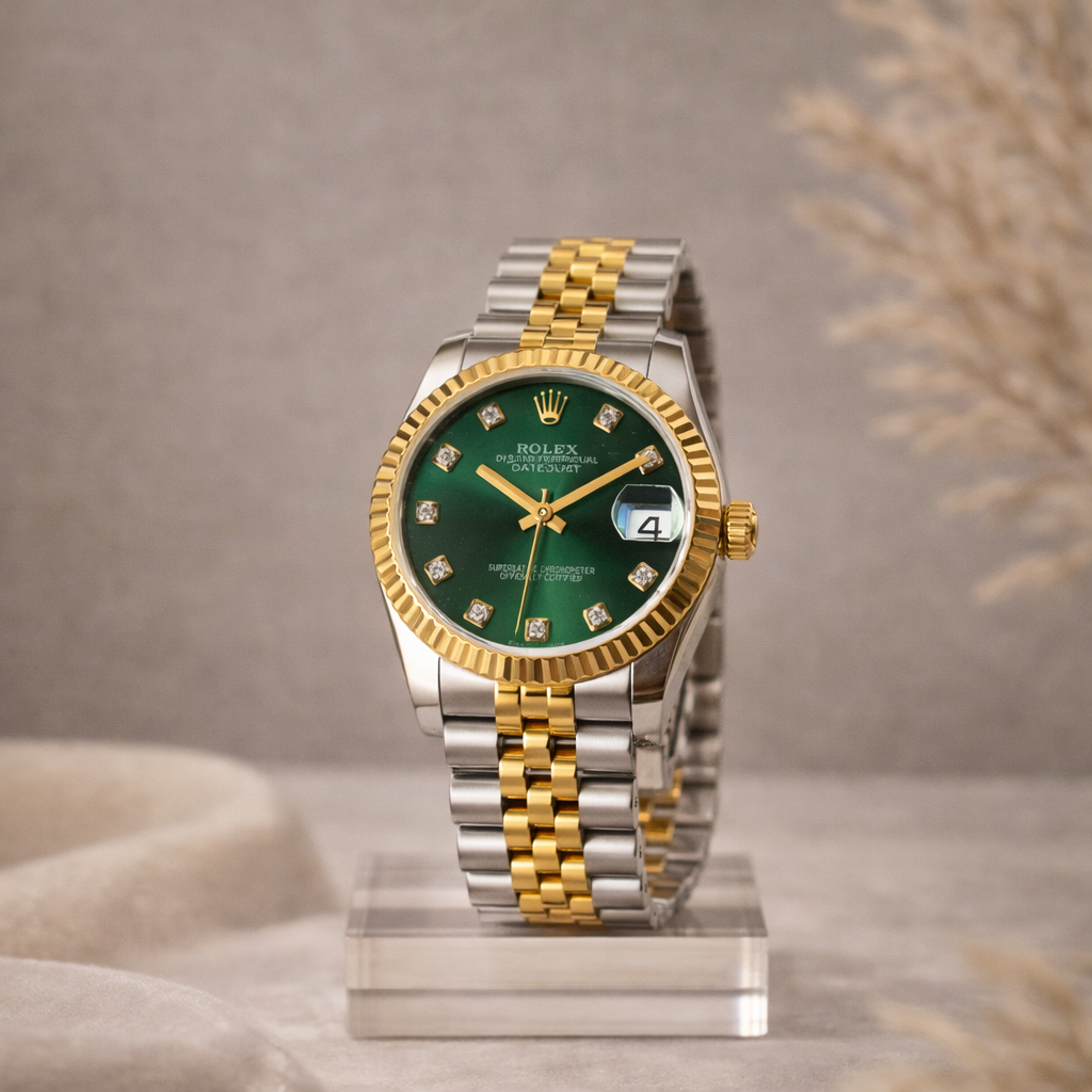 Rol-ex Two-Tone Green Dial