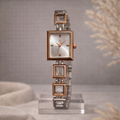 Rose Gold Square Dial Watch