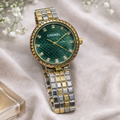 Channel - Emerald Crystal Dial Two-Tone Watch