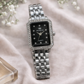 Moonston - Silver Bezel Rectangle Watch