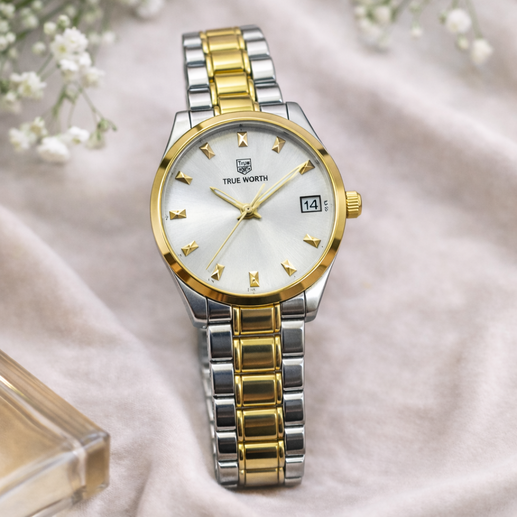 Two-Tone Classic Date Watch – Silver Dial