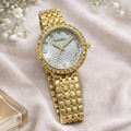 Channel - Golden Crystal Watch – Silver Dial