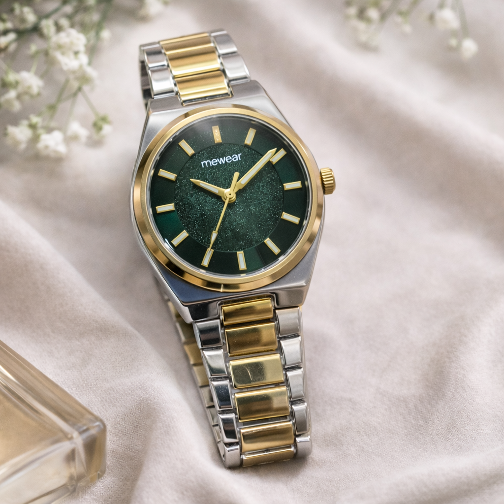 Mewear - Two Tone Emerald Watch