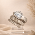 Serpentine Crystal Watch - Silver