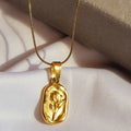 Golden Floral Pendant Necklace